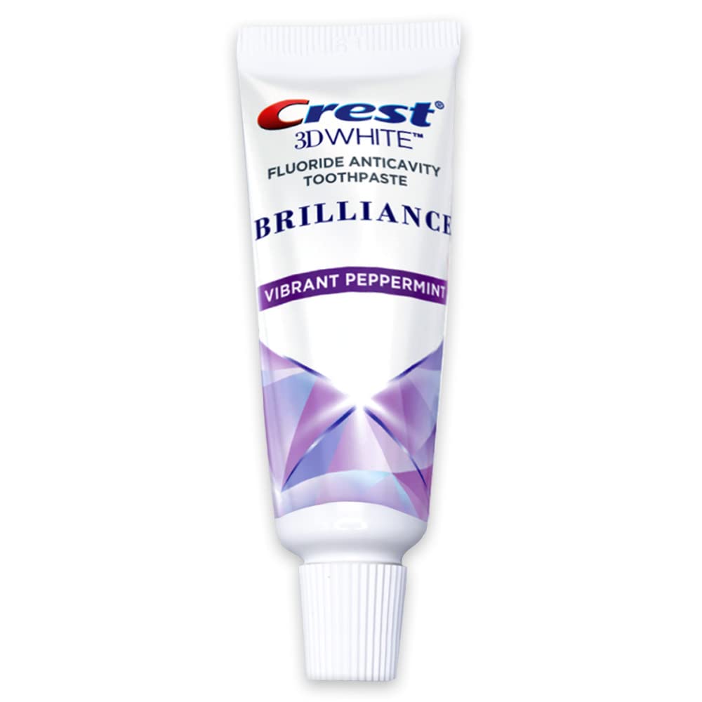 Crest 3D White Brilliance Toothpaste, Vibrant Peppermint, Travel Size 0.85 oz (24g) - Pack of 4 ? ? ? ? ? - Image 2