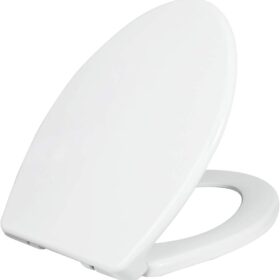 LUXE TS1008E Elongated Comfort Fit Toilet Seat with Slow Close, Quick Release Hinges, and Non-Slip Bumpers (White)