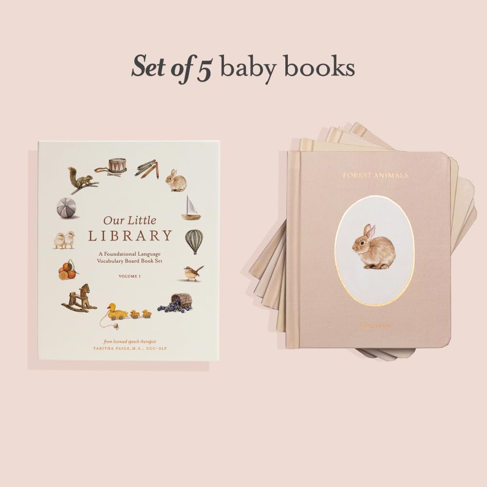 Our Little Library: A Foundational Language Vocabulary Board Book Set for Babies, Including Farm Animals, Forest Animals, Fruits and Veggies, Toys, and Transportation (Our Little Adventures Series) ? ? ? ? ? - Image 2