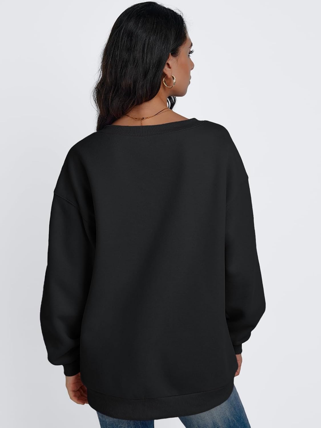Trendy Queen Womens Oversized Sweatshirts Hoodies Fall Fashion 2024 Outfits Winter Clothes Sweaters Preppy V Neck Teen Girls ? - Image 4