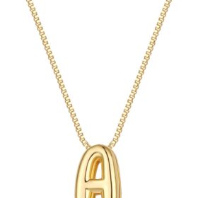 Bubble Initial Necklaces Dainty Gold Letter Necklace 14K Gold Plated Cute Name Choker Necklaces for Women Trendy Gold Personalized Jewelry Gift for Women ?   ?   ?  ?   ?