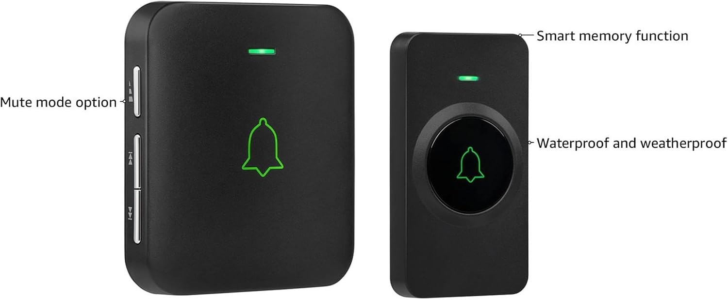 AVANTEK Wireless Door Bell, Mini CB-11 Waterproof Doorbell Chime Operating at 1000 Feet with 52 Melodies, 5 Volume Levels & LED Flash ? ? ? ? ? - Image 4