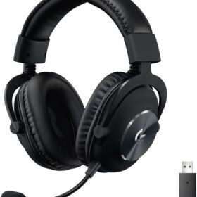 Logitech G PRO X Wireless Lightspeed Gaming Headset Gen 1: Blue VO!CE Mic Filter Tech, 50 mm PRO-G Drivers, and DTS Headphone:X 2.0 Surround Sound - Black ?   ?   ?  ?   ?