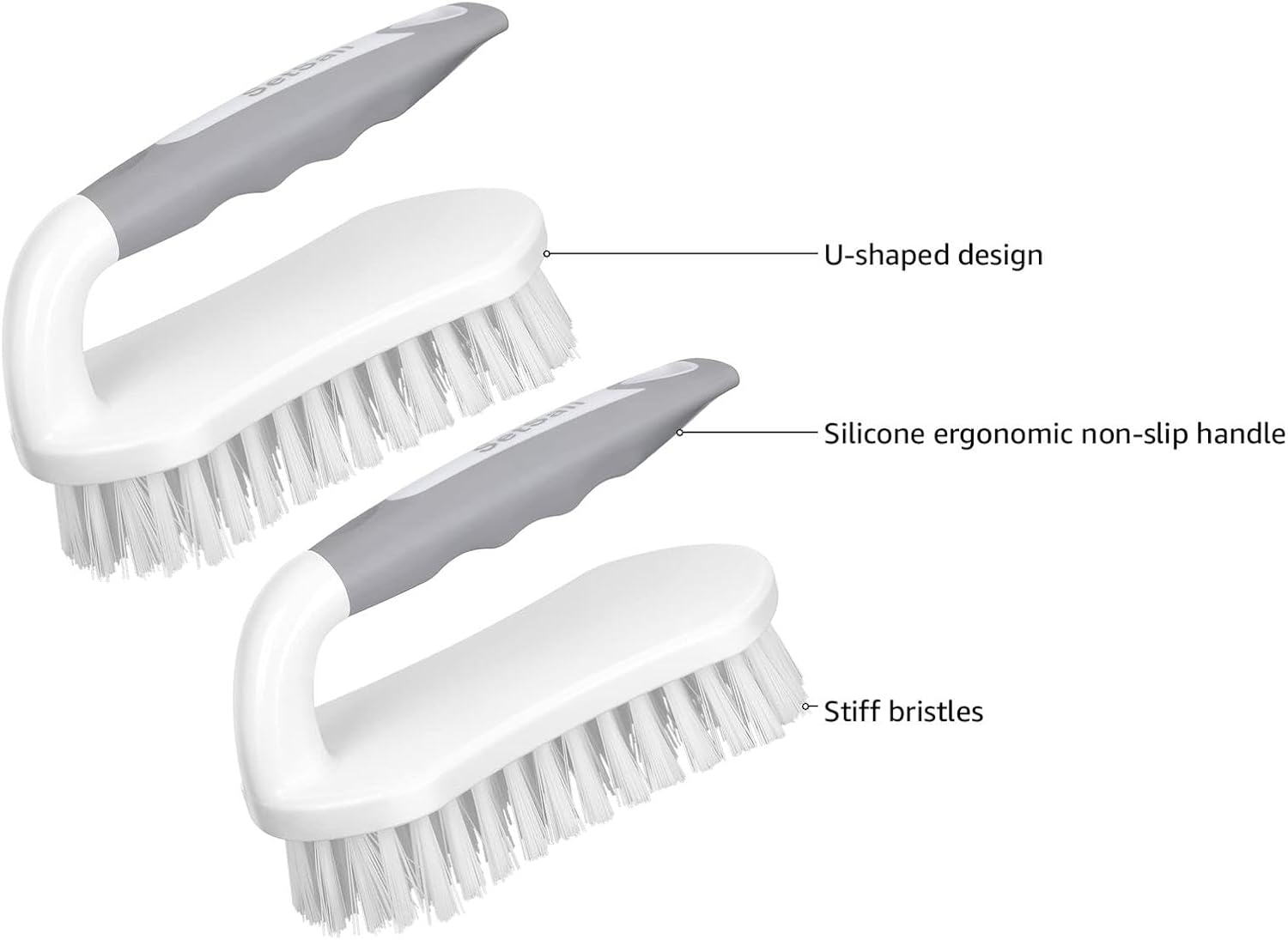 SetSail Scrub Brush, Heavy-Duty Scrub Brushes for Cleaning with Stiff Bristles Cleaning Brush for Shower, Bathroom, Carpet, Kitchen and Bathtub Scrubber - 2 Pack - Image 4