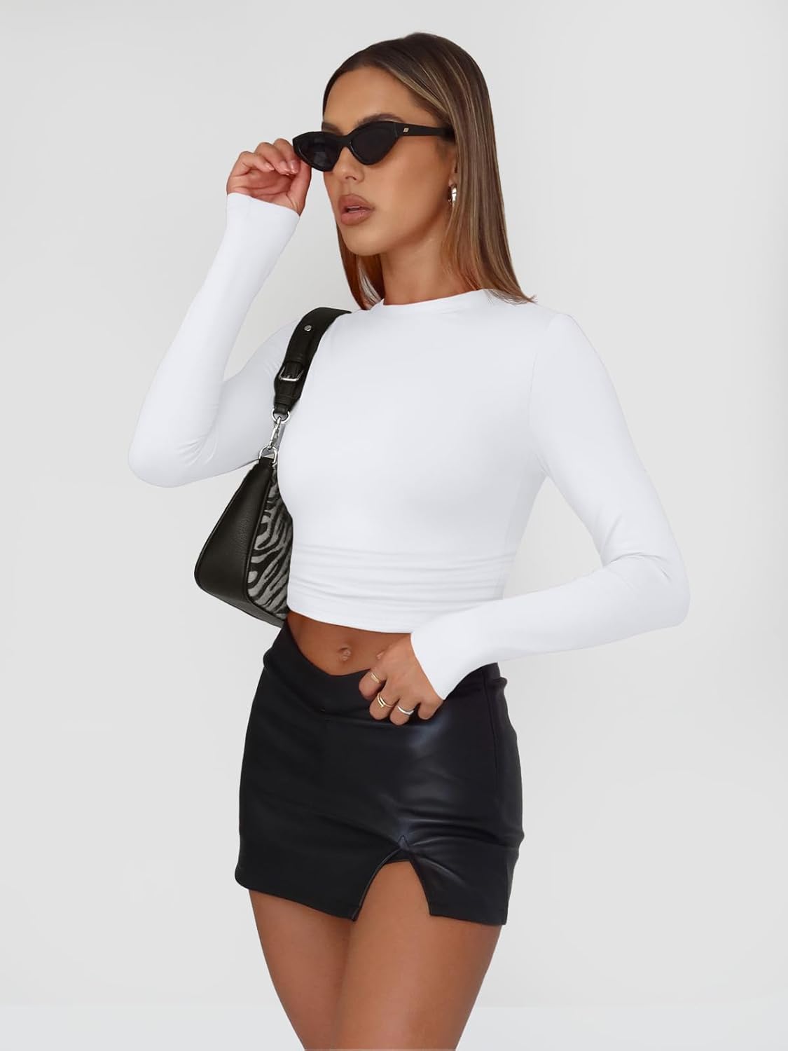 Trendy Queen Womens Long Sleeve Shirts Basic Crop Tops Tight Slim Fit Cute Teen Girls Fall Winter Y2k Clothes ? ? ? ? ? - Image 5
