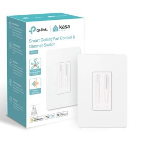 Kasa Smart Ceiling Fan Control & Dimmer Switch | Adjustable 4-Speed Fan & Brightness Control | Works w/Apple HomeKit, Alexa & Google Home | 2.4G Wi-Fi Only, Single Pole, Neutral Wire Required | KS240 ?   ?  ?  ? ?