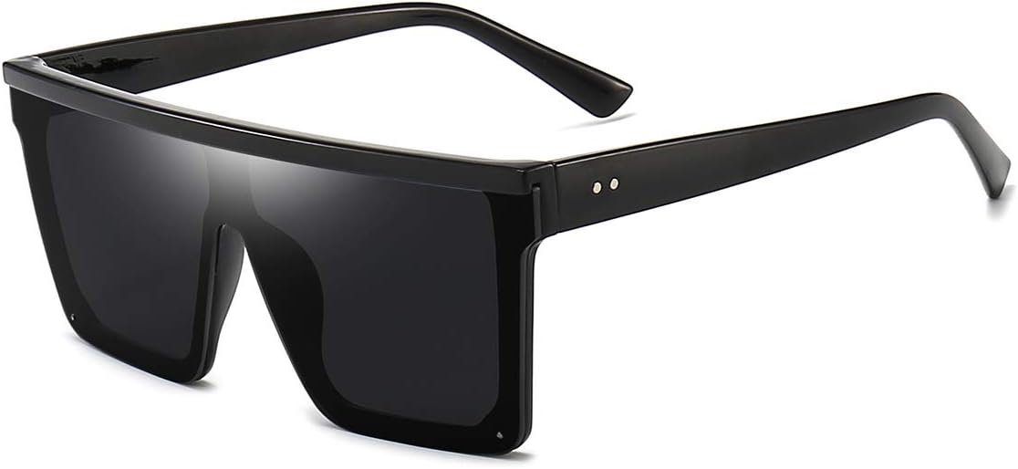Dollger Square Oversized Sunglasses for Women Men Fashion Flat Top Big Black Frame Shades ? ?