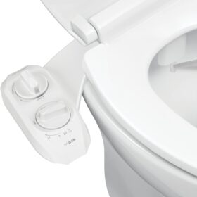 LUXE Bidet NEO 120 Plus - Only Patented Bidet Attachment for Toilet Seat, Innovative Hinges to Clean, Slide-in Easy Install, Advanced 360? Self-Clean, Single Nozzle, Rear Wash (White) ?   ?   ?  ?   ?