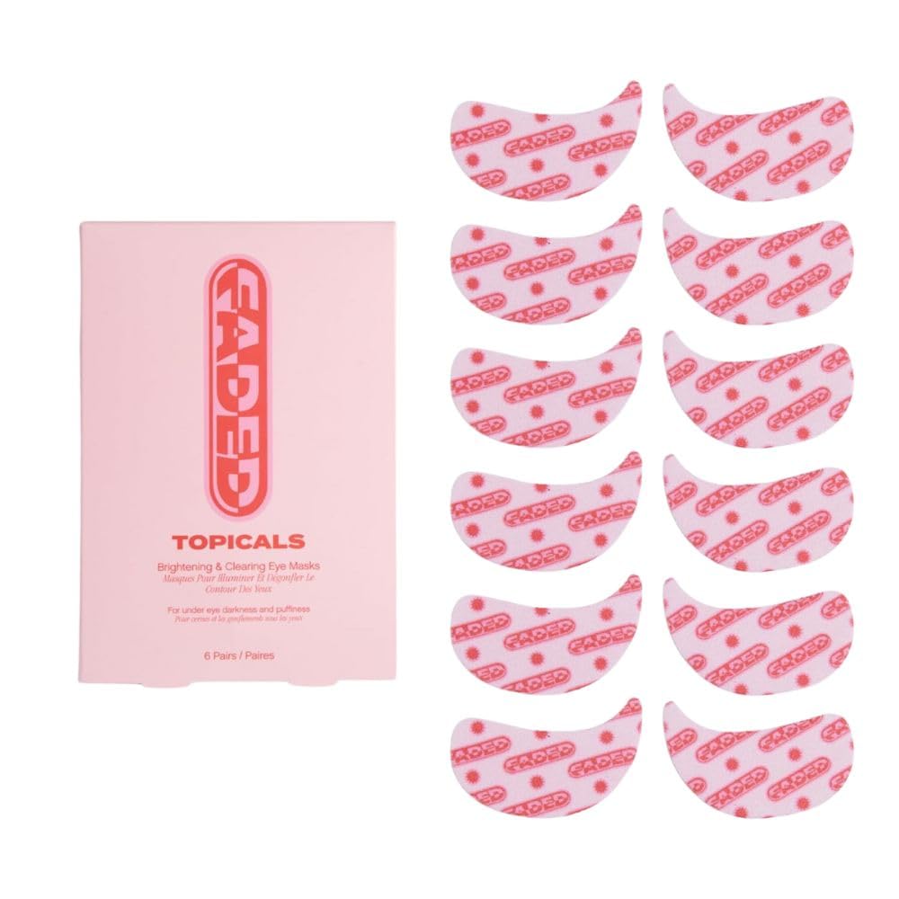 Topicals Faded Brightening Under Eye Masks | Patches to Depuff, Hydrate, Brighten and Cool | Reduce Dark Circles and Fine Lines | Contains Kojic Acid, Caffeine and Niacinamide (Set of 6) ? ? ? ? ?