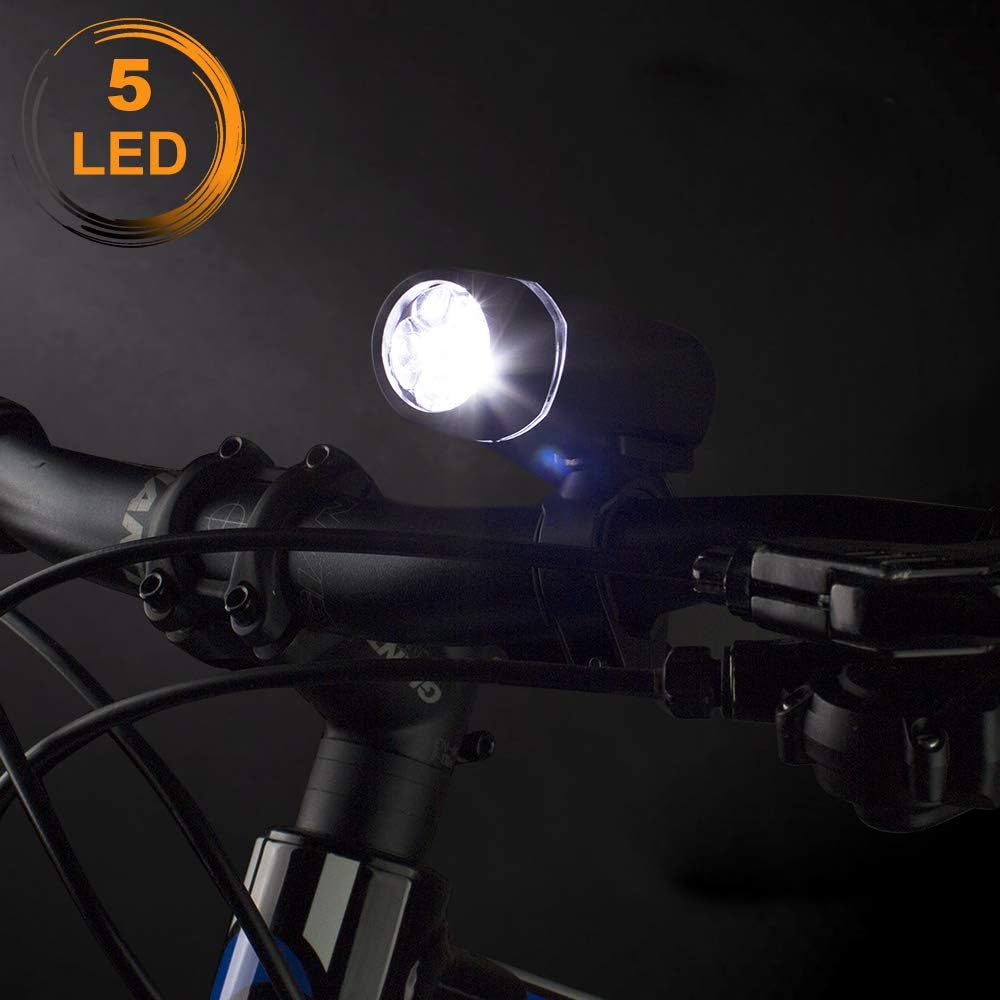 BV Bike Lights, Super Bright with 5 LED Bike Headlight & 3 LED Rear, Bike Lights for Night Riding with Quick-Release, Waterproof Bicycle Light Set, Bike Accessories, Bicycle Accessories, Flashlight ? ? ? ? ? - Image 2