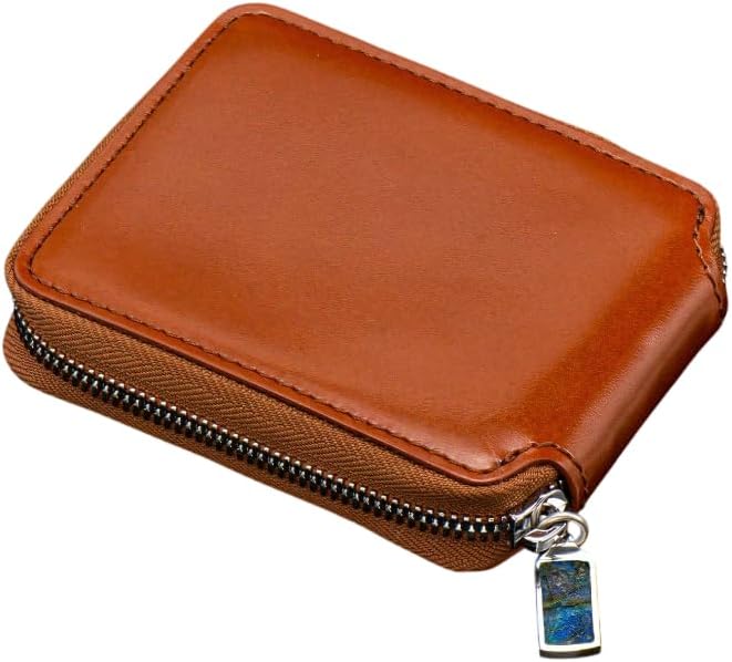 William Henry Leather Goods Collection Zipper Bi-Fold Wallet (Labradorite, Bourbon Monte Carlo) ? ? ? ? ?