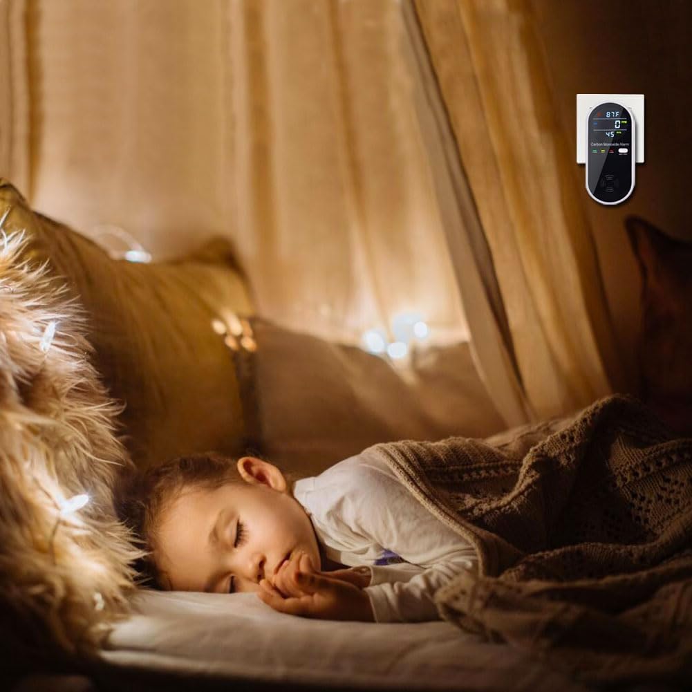 Carbon Monoxide Detector Plug in Wall, WESHLGD Portable Carbon Monoxide Detector for Travel, 3-in-1 CO Detector for Home and Travel Camping(CO Gas Meter Temperature Humidity Sensor) ? ? ? ? ? - Image 6