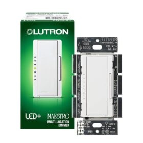 Lutron Maestro LED+ Dimmer Switch for Dimmable LED, Halogen and Incandescent Bulbs, 150W/Single-Pole or Multi-Location, MACL-153M-WH, White ?   ?  ?  ? ?