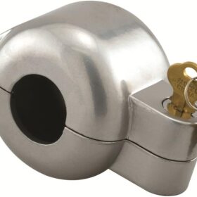Prime-Line S 4180 Door Knob Lock-Out Device ? Prevents Turning of Door Knob and Access to Keyhole, Can be Used for Home Rentals, Evictions, Job Sites & More ? Keyed Alike, Diecast, Gray (Single Pack) ?   ?   ?  ?   ?