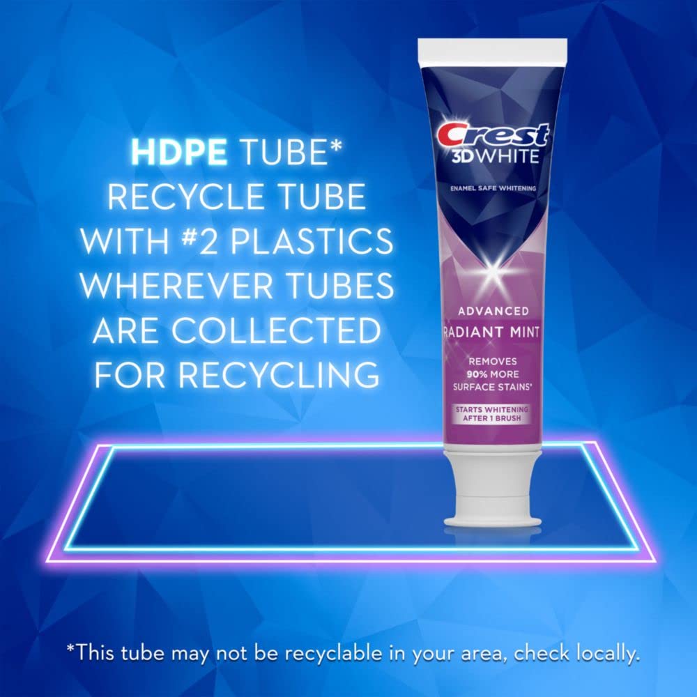 Crest 3D White Brilliance Toothpaste, Vibrant Peppermint, Travel Size 0.85 oz (24g) - Pack of 4 ? ? ? ? ? - Image 6