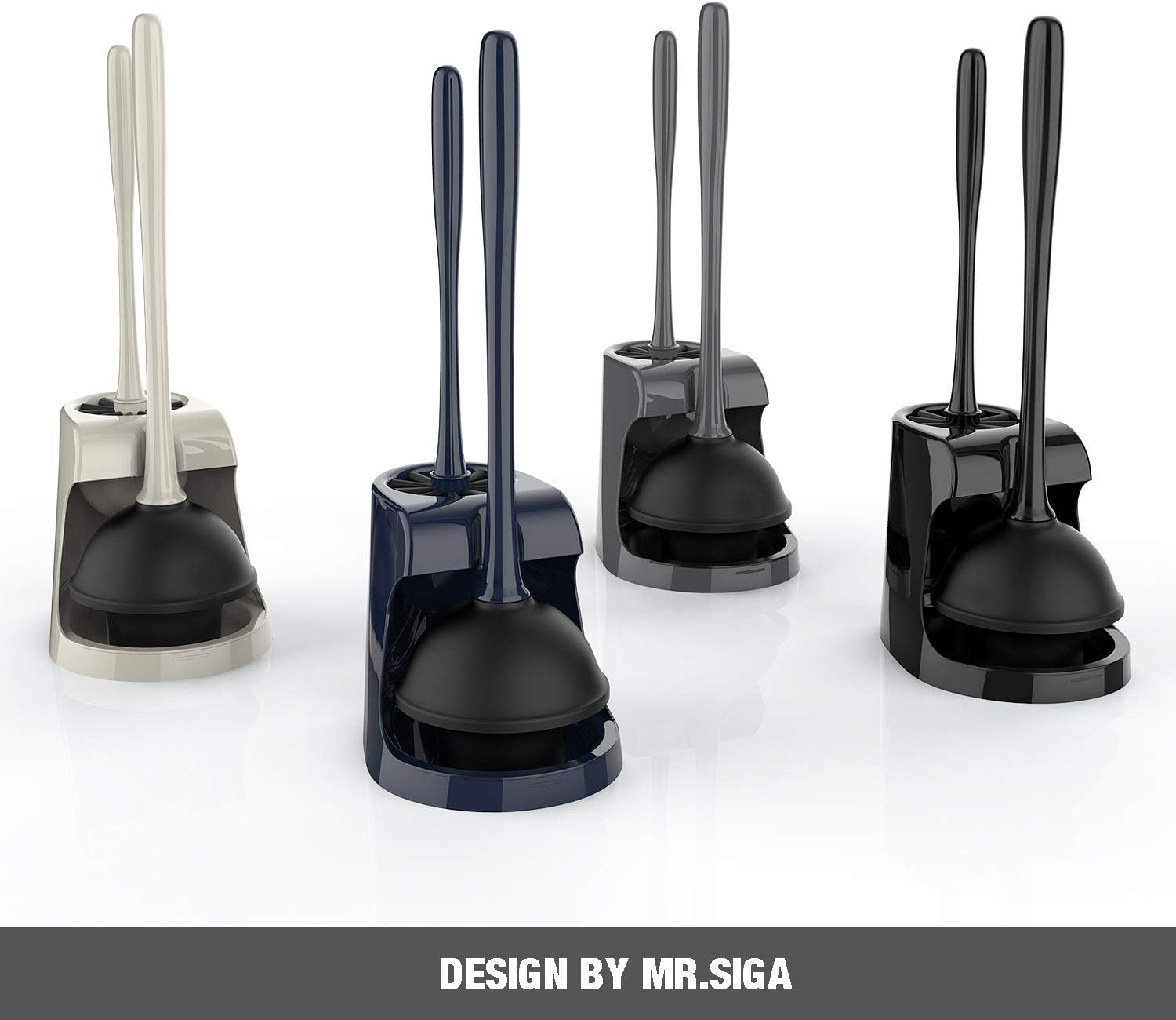 MR.SIGA Toilet Plunger and Bowl Brush Combo for Bathroom Cleaning, Black, 1 Set ? ? ? ? ? - Image 3