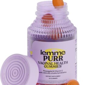 Lemme Purr Premium Vaginal Probiotic Gummies for Women - Balanced pH, Healthy Odor, Yeast Balance & Flora Support + Vitamin C for Immune Health - Tasty Pineapple (60 Count) ?   ?   ?  ?   ?