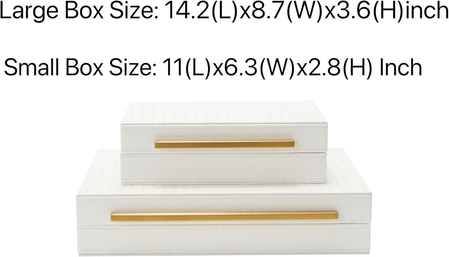Kingflux White Set of 2pcs Decorative Boxes, Home Storage Boxes Jewelry Organizer, Shelf Orgnizer Box Woment&Men's Accessory Organizer (White) ? ? ? ? ? - Image 4