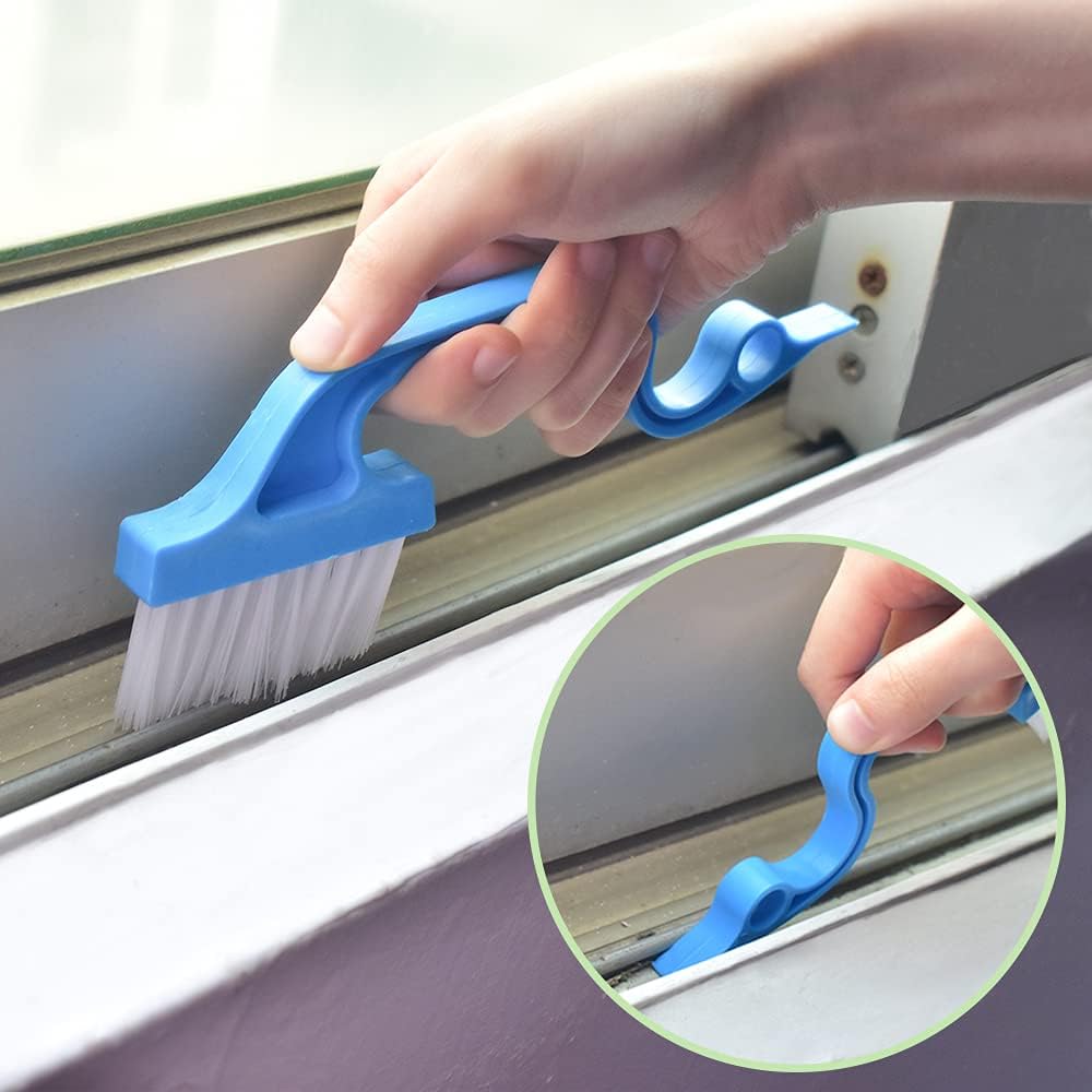 Crevice Gap Cleaning Brush Tool, 6pcs Hand-held Groove Gap Cleaning Tools, 2 in 1 Dustpan Cleaning Brushes, Shutter Door Window Track Kitchen Cleaning Brushes Kit - Image 2