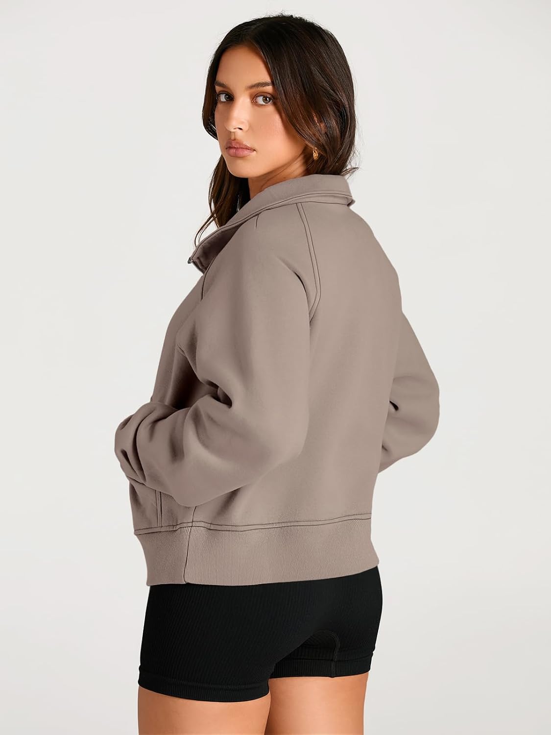 AUTOMET Womens Sweatshirts Half Zip Cropped Pullover Fleece Quarter Zipper Hoodies 2025 Fall Fashion Outfits Clothes ? ? ? ? ? - Image 5