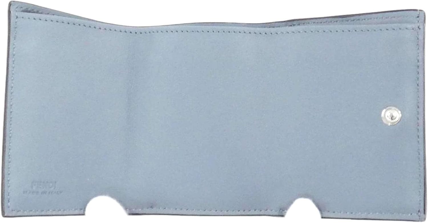 FENDI Selleria Leather Sky Blue Micro Trifold Wallet ? ? ? ? ? - Image 4