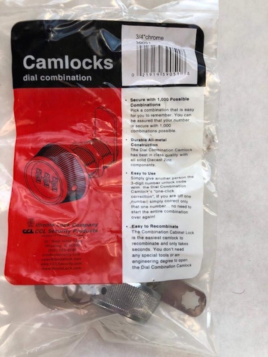 39052 3-Dial Cam Lock, 1,000 Possible Combinations, 1-Pack, 15/16 Inch Length, Chrome - Image 6