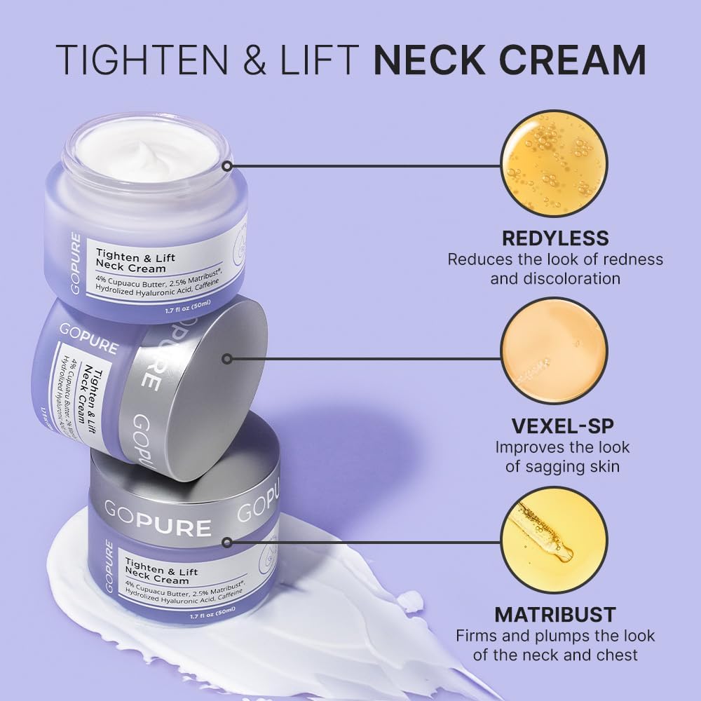 goPure Neck Firming Cream - 1.7 oz | Anti-Aging, for Tightening and Wrinkles, for an Even Skin Tone and Neck Lift, With Pro-Active Firming Complex ? ? ? ? ? - Image 3