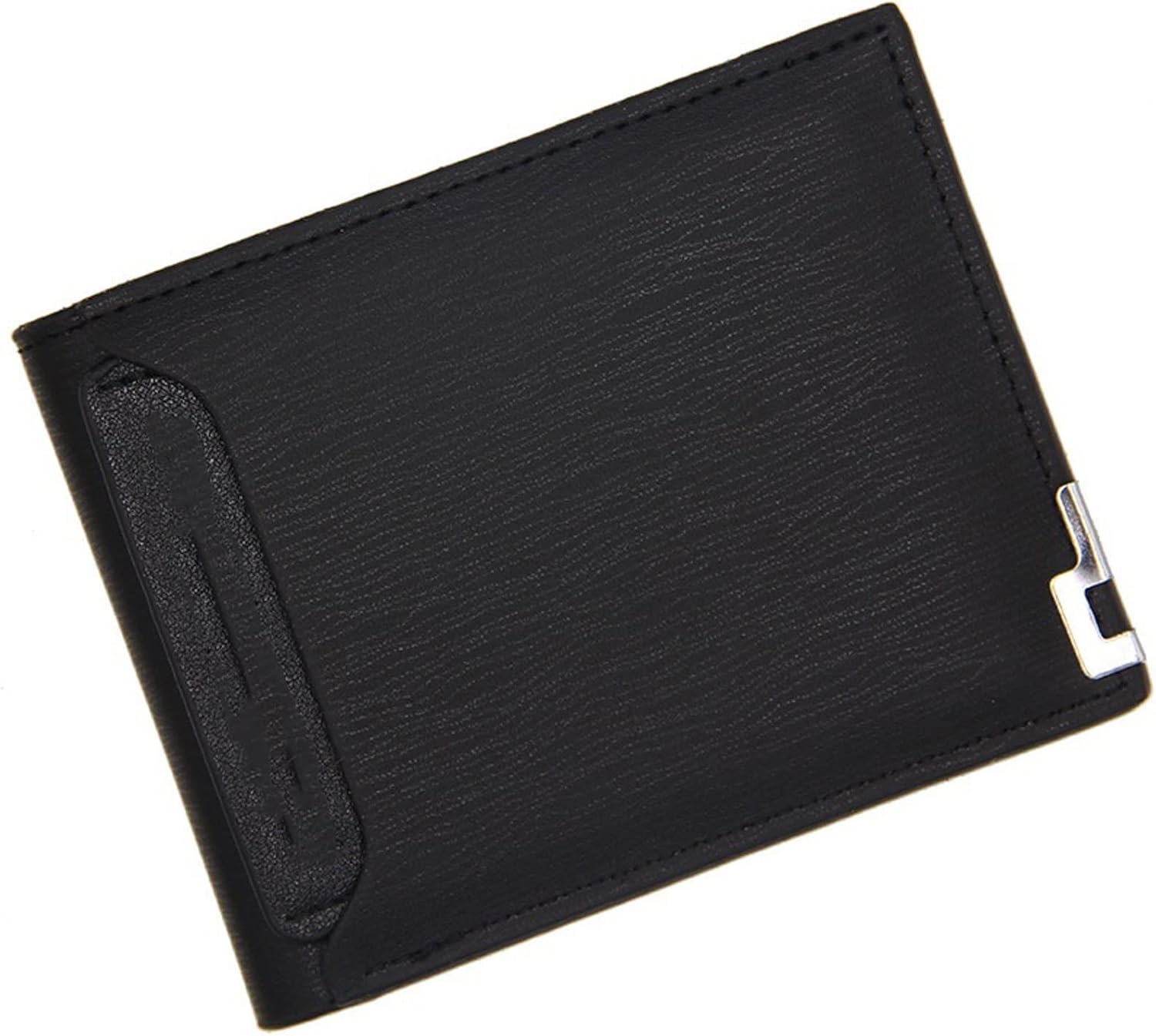 Men wallet Men's Short Wallet Multifunction Fashion Iron Credit Card Holders Pu Money Bag Vintage Men Leather Wallet Slim Male Purses(Black) ? ? ? ? ?