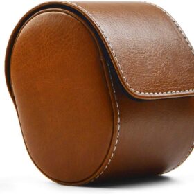 Oirlv Luxury Leather Watch Storage Box Travel Single Watch Case Watch Gift Box for Christmas Anniversary Birthday(Brown) ?   ?   ?  ?   ?