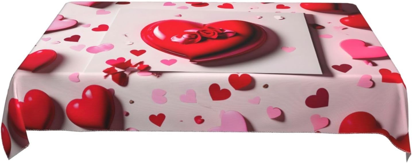 Valentine's Day Print Table Cloth Rectangle Table Wrinkle Free Table Cloths for Parties, Kitchen Dining,Christmas ? ? ? ? ? - Image 4