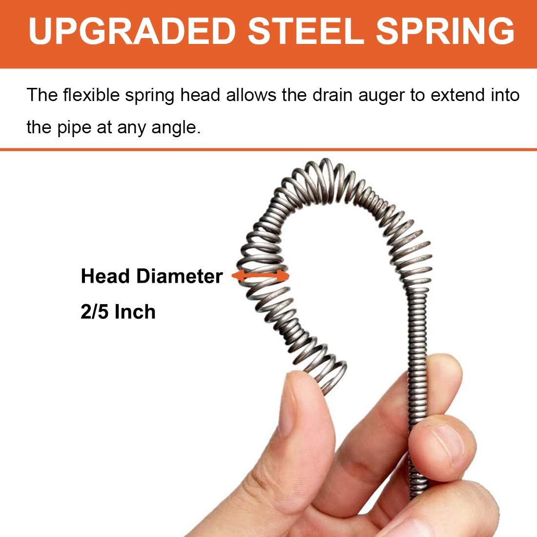 Drain Auger, Breezz Clog Remover with Drill Adapter, 25 Feet Flexible Plumbing Snake Use Manually or Powered for Kitchen,Bathrom and Shower Sink, Comes with Gloves(Orange) ? ? ? ? ? - Image 5