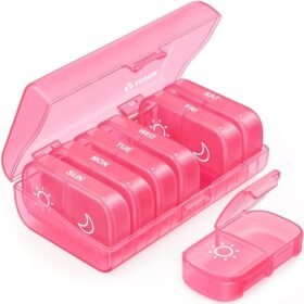 AUVON XL Weekly Pill Organizer 2 Times a Day with One-Side Large Opening Design for Easy Filling, AM PM Pill Box 7 Day, Portable Travel Pill Case for Medication, Vitamins, Fish Oils, Supplements ?   ?   ?  ?   ?