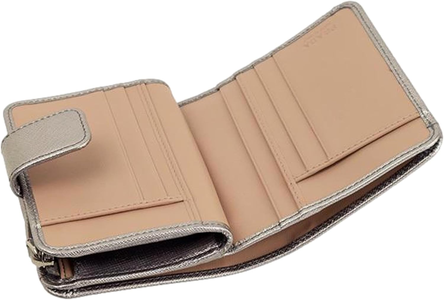 Prada Wallet For Women -Ribbon Saffiano Metallic Silver and Beige Leather Bifold Wallet - Women Wallet - Womens Wallet Designer ? ? ? ? ? - Image 4