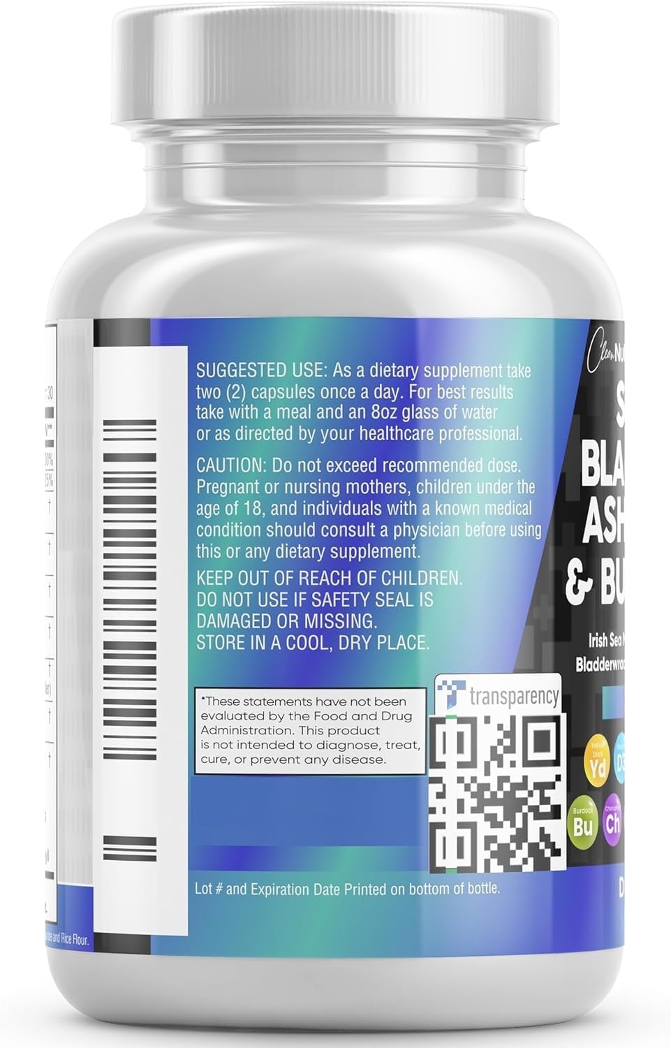 Clean Nutraceuticals Sea Moss Black Seed Oil Ashwagandha Turmeric Bladderwrack Burdock & Vitamin C Vitamin D3 with Elderberry Manuka Dandelion Yellow Dock Iodine Chlorophyll ACV ? ? ? ? ? - Image 5