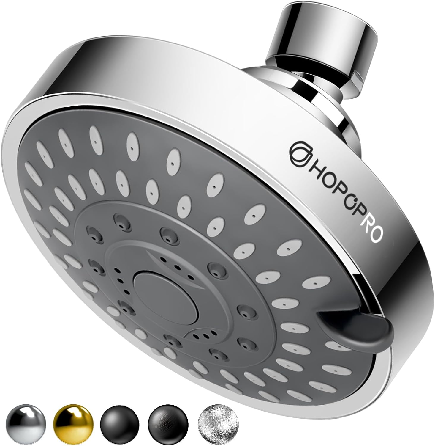 HOPOPRO 5-Mode High Pressure Shower Head - the Washington Post, NBC News, Today TV Show Recommended - High Flow Fixed Showerheads (4 Inch Chrome) ? ? ? ? ?