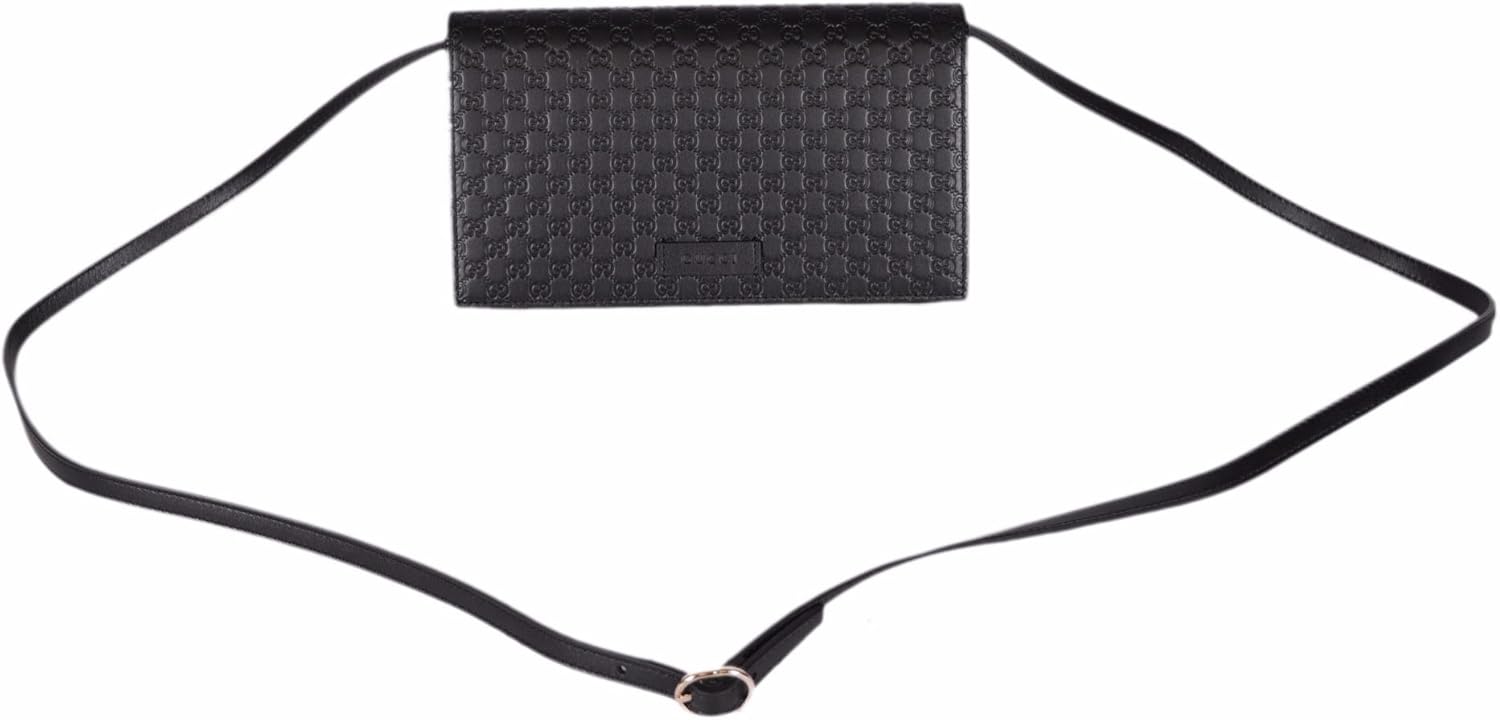 Gucci Women's Leather Micro GG Guccissima Mini Crossbody Wallet Bag Purse (Black) ? ? ? ? ? - Image 3
