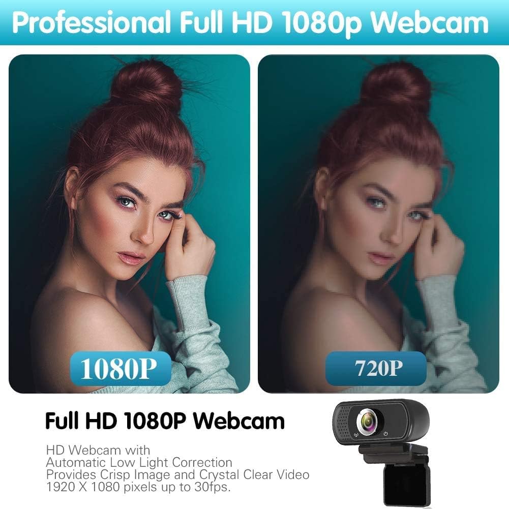 Webcam HD 1080p ,Live Streaming Web Camera with Stereo Microphone, PC Desktop or Laptop USB Webcam with 110 Degree View Angle, HD Webcam for Video Calling, Recording, Conferencing, Streaming, Gaming - Image 5