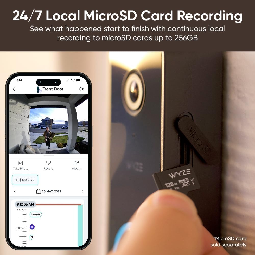WYZE Video Doorbell v2, Wired, 2K Video, Two-Way Audio, Color Night Vision, Works with Existing Chime and IP65 Weather Resistant, Compatible with Alexa & Google Assistant, Black ? ? ? ? ? - Image 4