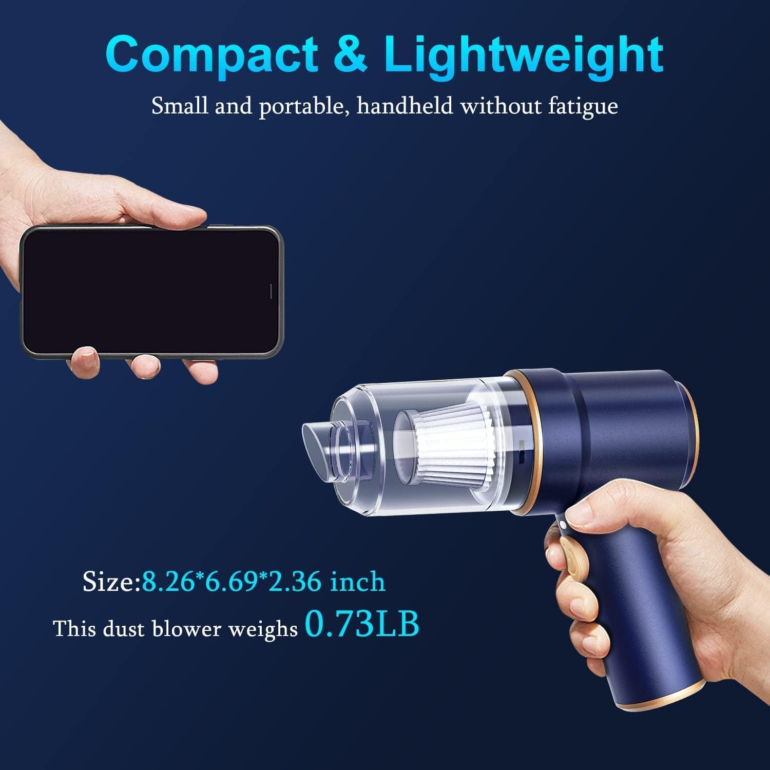 KMM Handheld Car Vacuum Cleaner, 9000Pa Vacuum Cleaner and Air Duster, 120W High Power Wet and Dry Handheld Car Vacuum Cleaner with LED Light and Multi-Nozzles for Car, Home, Office, Pet ? ? ? ? ? - Image 5