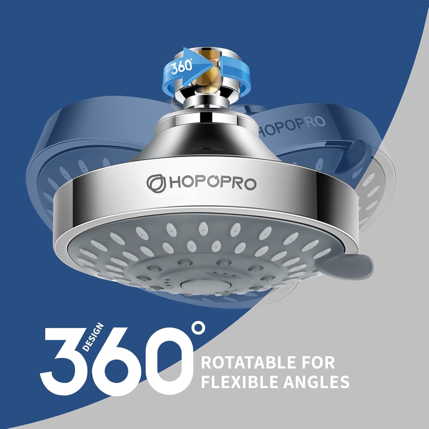 HOPOPRO 5-Mode High Pressure Shower Head - the Washington Post, NBC News, Today TV Show Recommended - High Flow Fixed Showerheads (4 Inch Chrome) ? ? ? ? ? - Image 4