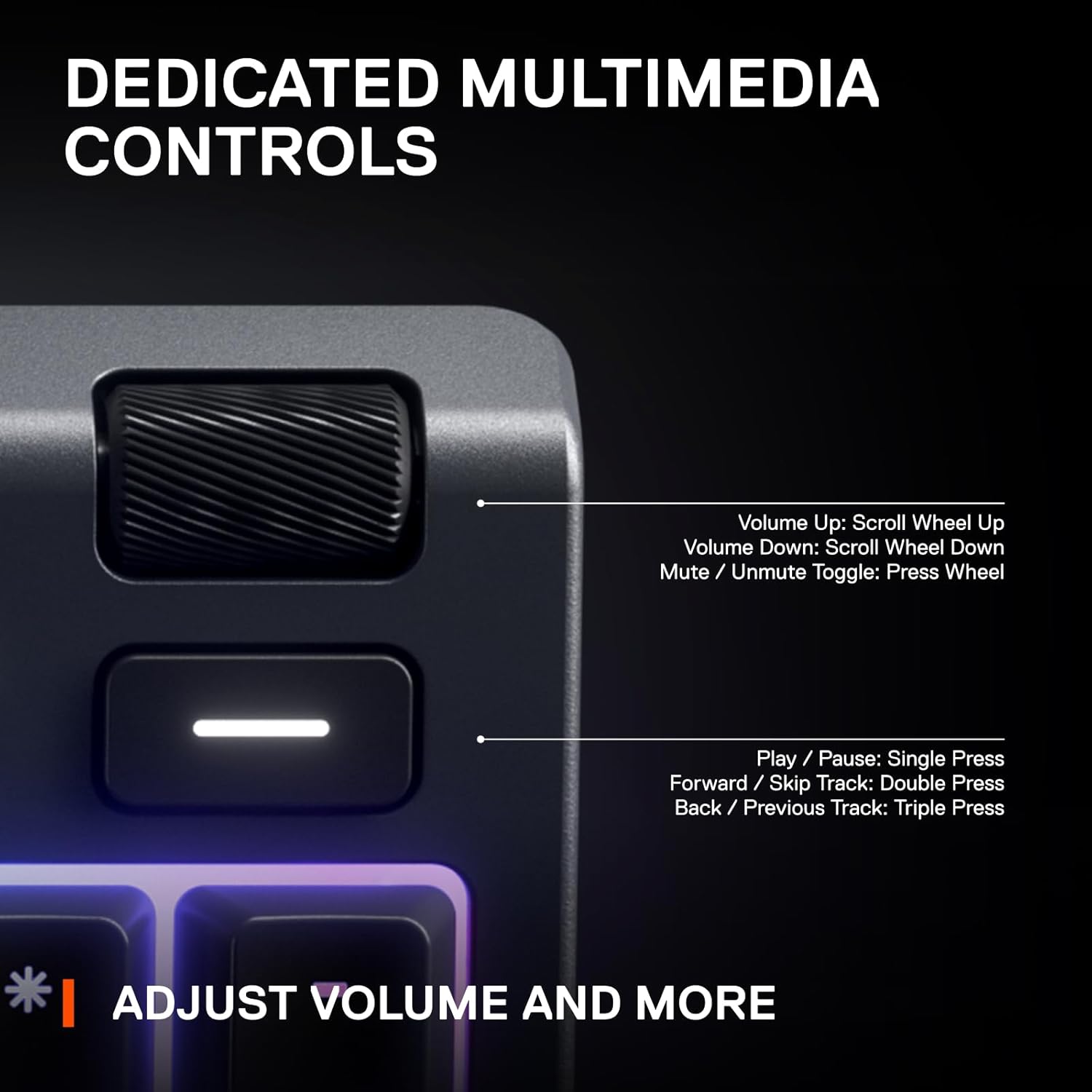 SteelSeries Apex 3 RGB Gaming Keyboard 10-Zone RGB Illumination IP32 Water Resistant Premium Magnetic Wrist Rest (Whisper Quiet Gaming Switch) - Image 6