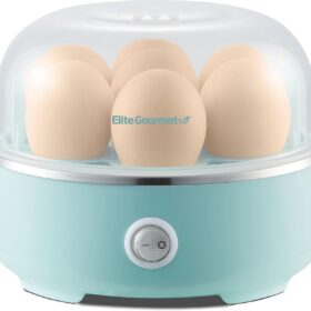 Elite Gourmet EGC115M Easy Egg Cooker Electric 7-Egg Capacity, Soft, Medium, Hard-Boiled Egg Cooker with Auto Shut-Off, Measuring Cup Included, BPA Free, Retro Mint ?   ?   ?  ?   ?