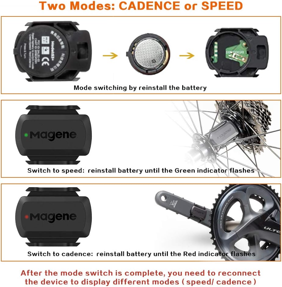 Magene Outdoor/Indoor Speed/Cadence Sensor for Cycling, Wireless Bluetooth/Ant+ Bike Computer RPM Sensor for Road Bike or Spinning Bike and Trainers Compatible with Onelap, Wahoo Fitness, Zwift, Strava ? ? ? ? ? - Image 4