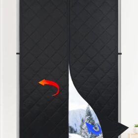 Upgraded Magnetic Thermal Insulated Door Curtain,Thicken Polyester Fiberfill & Thicker Oxford Fabric,Temporary Magnetic Screen Door, Retractable Door Curtains for Doorways,Folding Doors for Room