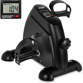 Mini Exercise Bike, AGM Under Desk Bike Pedal Exerciser Foot Cycle Arm & Leg Pedal Exerciser with LCD Screen Displays ?   ?   ?  ?   ?
