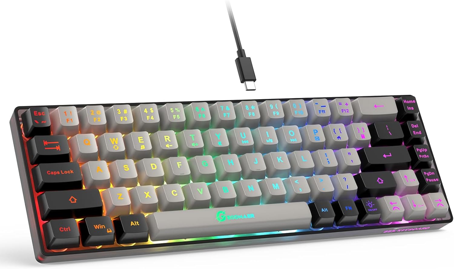 65% Gaming Keyboard, Wired Backlit Mini Keyboard, Ultra-Compact Anti-Ghosting No-Conflict 68 Keys Membrane Gaming Wired Keyboard for PC Laptop Windows Gamer ? ? ? ? ?
