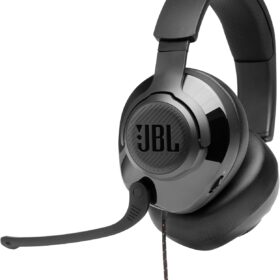 JBL Quantum 200 - Wired over-ear gaming headset with Voice focus directional flip-up mic and memory foam ear cushions (Black) ?   ?   ?  ?   ?