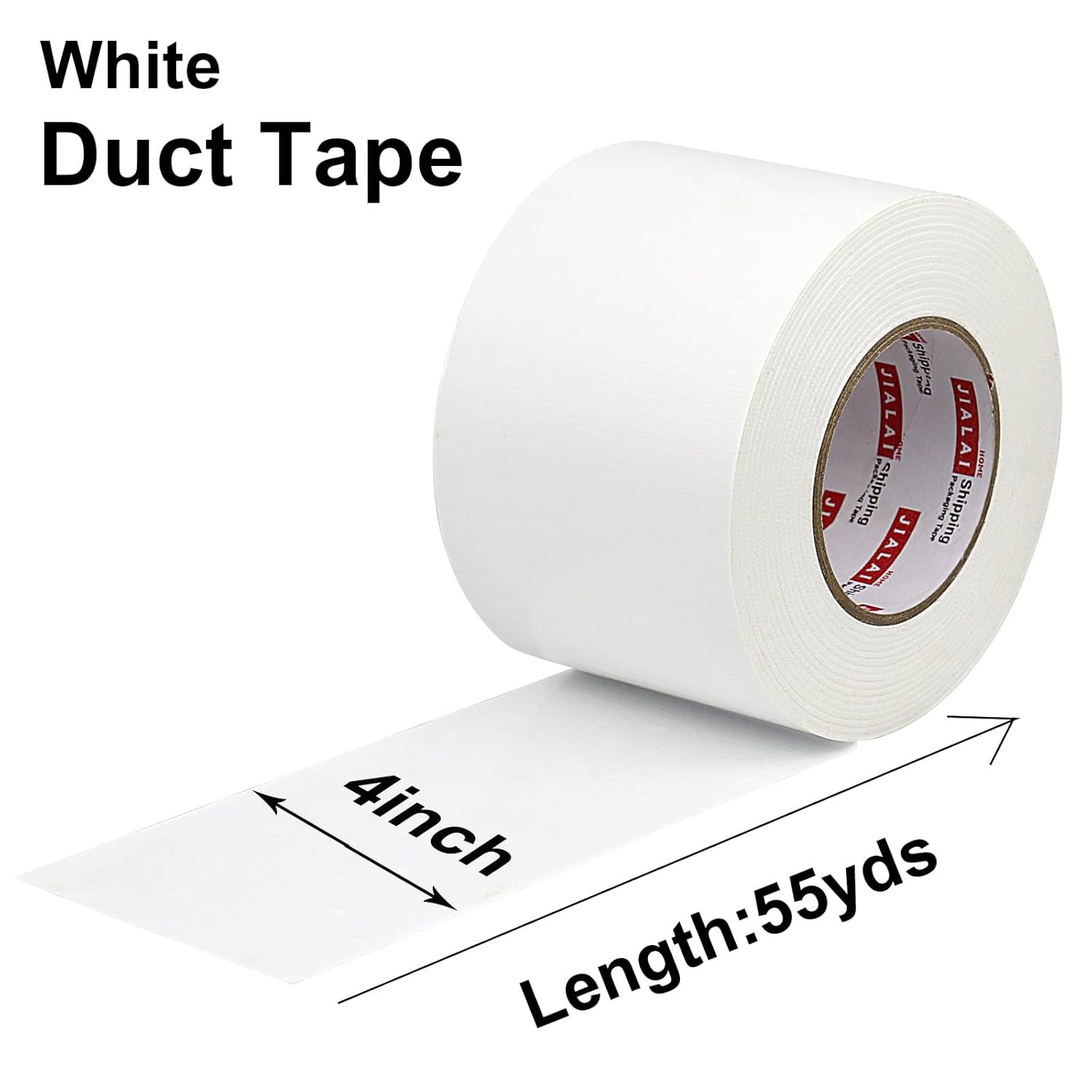 White Duct Tape 4 Inch, Industrial Grade 4 inches x 55 Yards (164 ft), 9 Mil Heavy-Duty, Waterproof, Strong, Flexible, No Residue, for Crafts & Home Improvement ? ? ? ? ? - Image 3