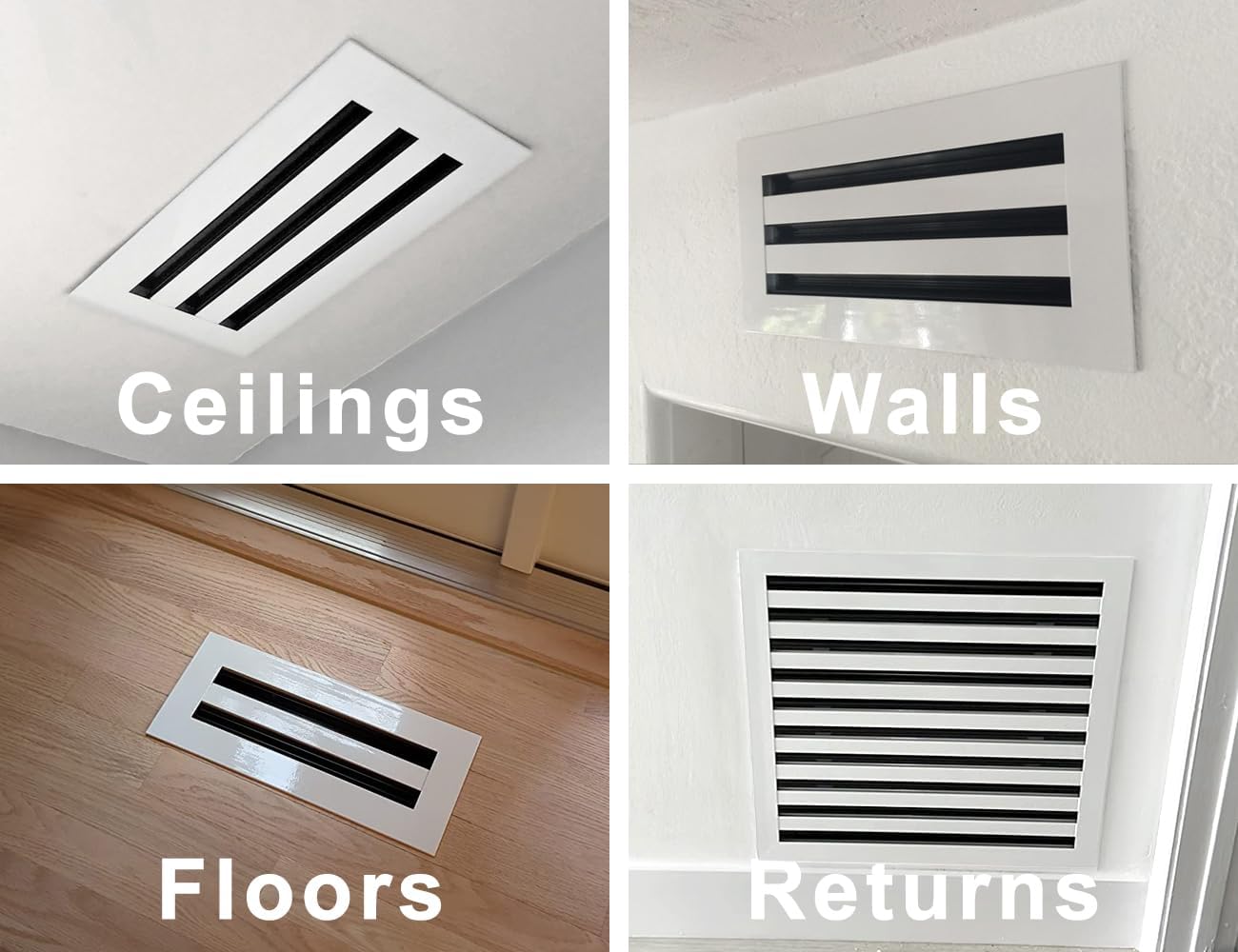12x6 Modern AC Vent Cover - Decorative White Air Vent - Standard Linear Slot Diffuser - Register Grille for Ceiling, Walls & Floors - Texas Buildmart ? ? ? ? ? - Image 5