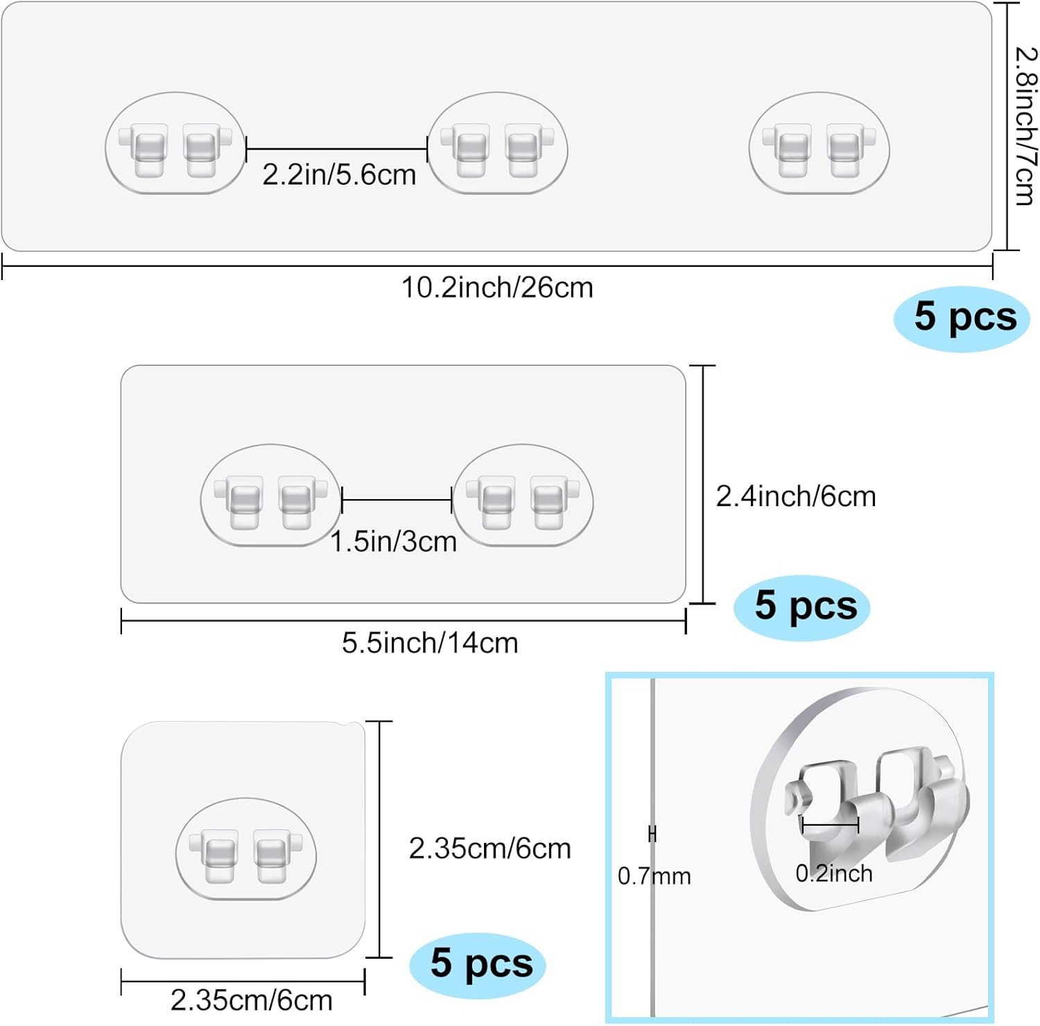 vivinin 15 Pack Shower Caddy Adhesive Replacement, Shower Shelf Adhesive No Drilling, Adhesive Shower Hooks Strong Adhesive, Adhesive Hooks for Showe Caddy, Soap Holder, and Kitchen Racks ? ? ? ? ? - Image 2